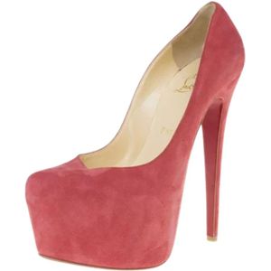 Christian Louboutin Pre-owned, Pre-owned Suede heels Roze, Dames, Maat:38 EU