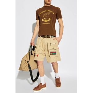 Dsquared2, Korte broeken, Heren, Beige, 2Xl, Shorts Boxer