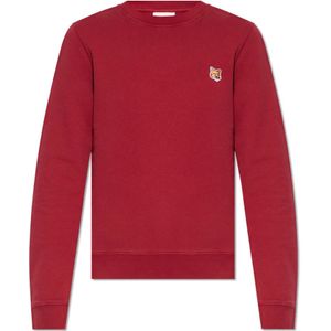 Maison Kitsuné, Sweatshirt met logo Rood, Dames, Maat:XS