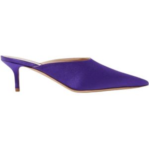 Scarosso, Elegante Laura Purple Zijden Muiltje met Hak Paars, Dames, Maat:38 EU