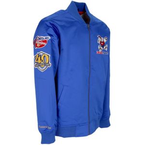 Mitchell & Ness, Jassen, Heren, Blauw, S, Satijn, Denver Nuggets Lichtgewicht Satijnen Bomberjack