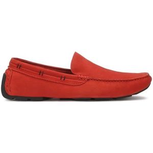 Kazar, Schoenen, Heren, Rood, 40 EU, Leer, Tijdloze rode nubuck mocassins