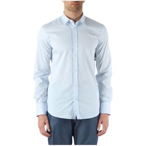 Antony Morato, Overhemden, Heren, Blauw, XL, Katoen, Slim Fit Katoenen Overhemd Klassieke Kraag