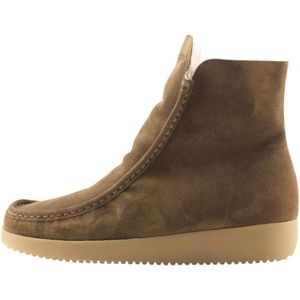 Nature Footwear, Schoenen, Dames, Groen, 38 EU, Suède, Luxe Suède Laars met Lamsvacht Voering