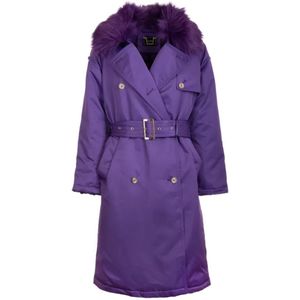 Fracomina, Violet Trench Jas Paars, Dames, Maat:S
