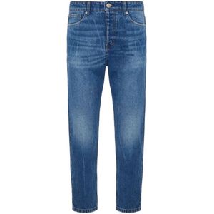 Ami Paris, Jeans, Heren, Blauw, W34, Denim, Slim-Fit Stijlvolle Jeans Upgrade