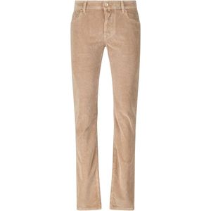 Jacob Cohën, Jeans, Heren, Bruin, W38, Slim Fit Corduroy Broek 5-Pocket Stijl