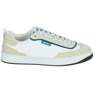 Kenzo, 80 Court Lage Top Sneakers met Gekleurde Pijpleidingen Wit, Heren, Maat:44 EU