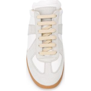 Maison Margiela, Schoenen, Dames, Veelkleurig, 36 1/2 EU, Leer, Witte Sneakers voor Vrouwen