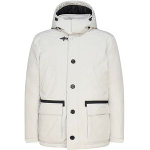 Fay, Gewatteerde Parka in Wit Wit, Heren, Maat:XL