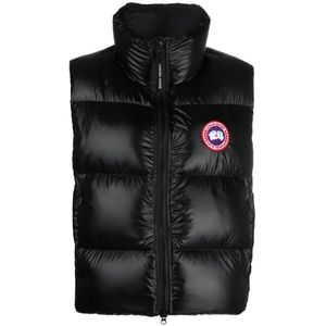 Canada Goose, Jassen, Heren, Zwart, M, Gewatteerde Logo-Patch Puffer Vest