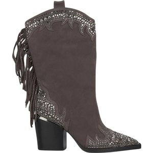 Alma EN Pena, Schoenen, Dames, Grijs, 41 EU, Fringe blokhak laars