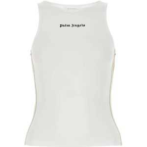 Palm Angels, Stretch Nylon Top Wit, Dames, Maat:S
