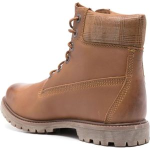 Timberland, Schoenen, Dames, Bruin, 38 1/2 EU, Bruine Enkellaarsjes met veters