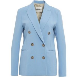 Ottod'Ame, Jassen, Dames, Blauw, S, Polyester, Blauwe Double-Breasted Blazer Aw 24