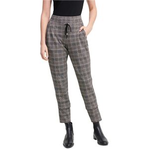 Joseph Ribkoff, Elegante Glen Grey Geruite Hoge Taille Slim Fit Broek Grijs, Dames, Maat:L