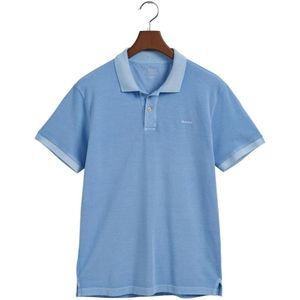 Gant, Tops, Heren, Blauw, L, Katoen, Sunfaded Piqué Poloshirt
