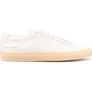 Common Projects, Schoenen, Heren, Wit, 47 EU, Leer, Witte Leren Sneakers Veters Ronde Neus