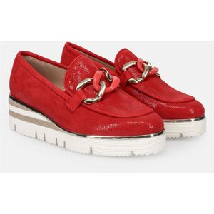 Sangiorgio, Schoenen, Dames, Rood, 39 EU, Suède, Rode Suède Mocassins