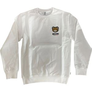 Moschino, Sweatshirts & Hoodies, Heren, Wit, L, Katoen, Witte Pail Innerlijke New Bear Sweatshirt