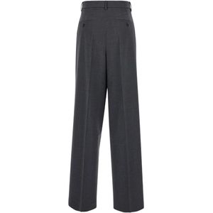 Theory, Broeken, Dames, Grijs, S, Wol, Hoge Taille Grijze Broek Stretch Wol