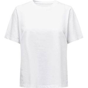 Only, Tops, Dames, Wit, M, Katoen, Dames T-shirt Lente/Zomer Collectie