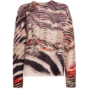 Lala Berlin, Blouses & Shirts, Dames, Veelkleurig, L, Wol, Zebra Shibori Jumper