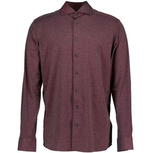 Eton, Bordeaux Overhemden met Lange Mouwen Rood, Heren, Maat:7XL