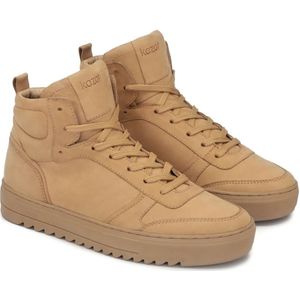 Kazar, Schoenen, Heren, Beige, 44 EU, Hoge Top Nubuck Sneakers