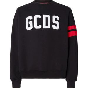 Gcds, Sweatshirts & Hoodies, Heren, Zwart, L, Katoen, Katoenen sweatshirt met korte mouwen en contrastprint