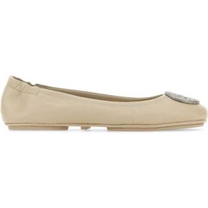 Tory Burch, Minnie ballerinas van zandkleurig nappa leer Beige, Dames, Maat:39 EU