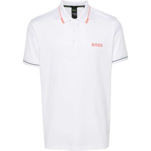 Hugo Boss, Witte Polo Sweater met Logoprint Wit, Heren, Maat:M