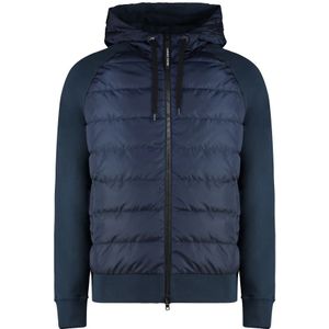 Canada Goose, Jassen, Heren, Blauw, L, Katoen, Gewatteerde hoodie met logopatch