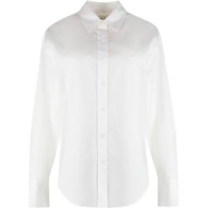 Calvin Klein, Blouses & Shirts, Dames, Wit, L, Katoen, Relaxed Fit Katoenen Shirt