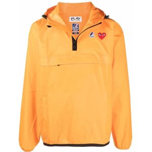 Comme des Garçons Play, Jassen, Heren, Oranje, M, Stijlvolle Unisex Jas