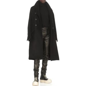 Rick Owens, Truien, Heren, Zwart, L, Wol, Zwarte Wollen Coltrui