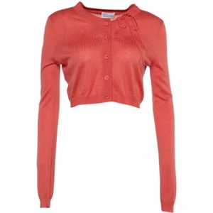 Valentino Vintage, Pre-owned, Dames, Roze, M, Tweed, Pre-owned Knit tops