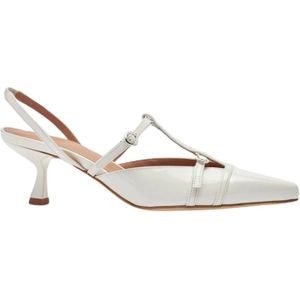 Scarosso, Schoenen, Dames, Wit, 42 EU, Leer, Elegante T-bar pumps met verstelbare gespen