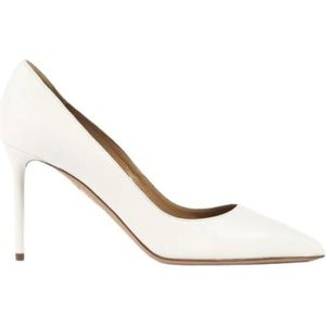 Aquazzura, Witte Leren Hakken - Purist Pump 85 Wit, Dames, Maat:38 EU