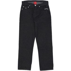 ES, Jeans, Heren, Zwart, W38, Denim, Zwarte Wassing Streetwear Straight Jeans
