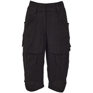 Givenchy, Exclusieve Zijden Cargo Bermuda Shorts Zwart, Dames, Maat:S