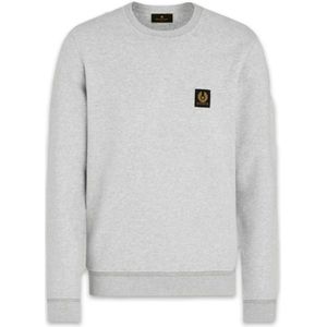 Belstaff, Sweatshirts & Hoodies, Heren, Grijs, L, Katoen, Klassieke Katoenen Sweatshirt met V Steek Detail