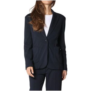 Mason's, Theresa Dames Blazer in Technisch Jersey Blauw, Dames, Maat:2XS