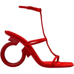 Salvatore Ferragamo, ‘Elina’ sandalen met hak Rood, Dames, Maat:36 1/2 EU