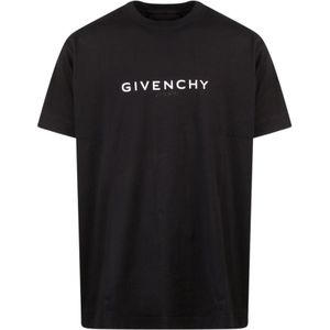 Givenchy, Tops, Heren, Zwart, XS, Katoen, Zwart Geribbelde Crew-Neck T-Shirt