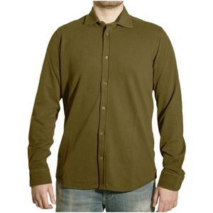 Circolo 1901, Overhemden, Heren, Groen, L, Katoen, Groene Lange Mouw Shirt
