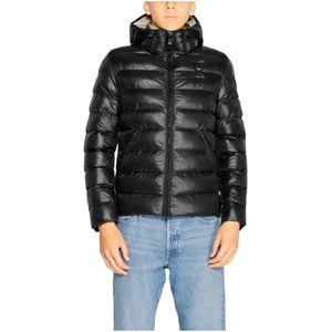 Blauer, Jassen, Heren, Zwart, XL, Polyester, Zwarte Rits Jas Heren Herfst/Winter