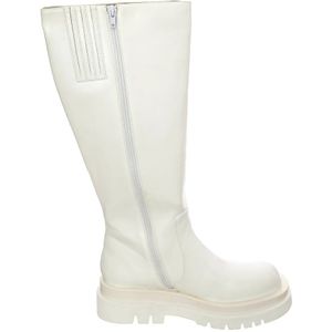 Jeffrey Campbell, Witte Leren Middelhoge Laarzen Wit, Dames, Maat:39 EU