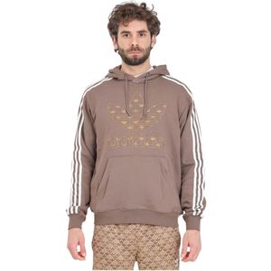 Adidas Originals, Bruine Mono Grafische Hoodie Klassiek Bruin, Heren, Maat:XL