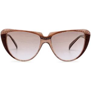 Yves Saint Laurent Vintage, Pre-owned, Dames, Bruin, ONE Size, Pre-owned Plastic sunglasses